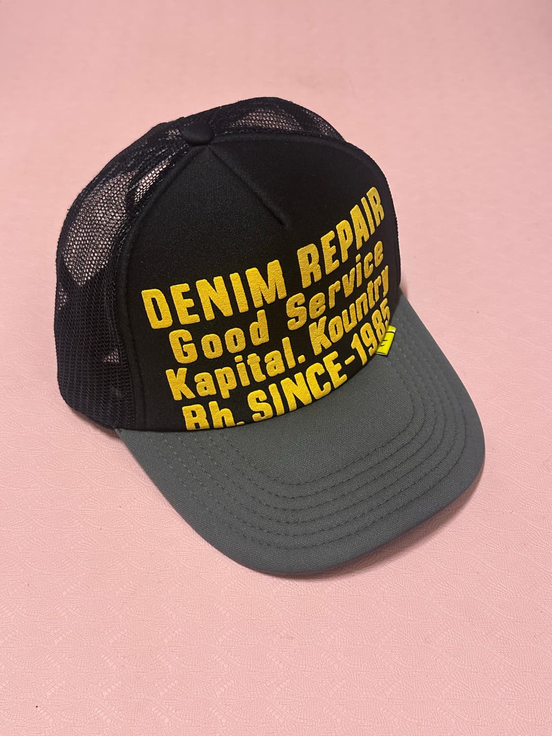 캐피탈 데님 리페어 트랙 캡 블랙 그레이 상품이미지1