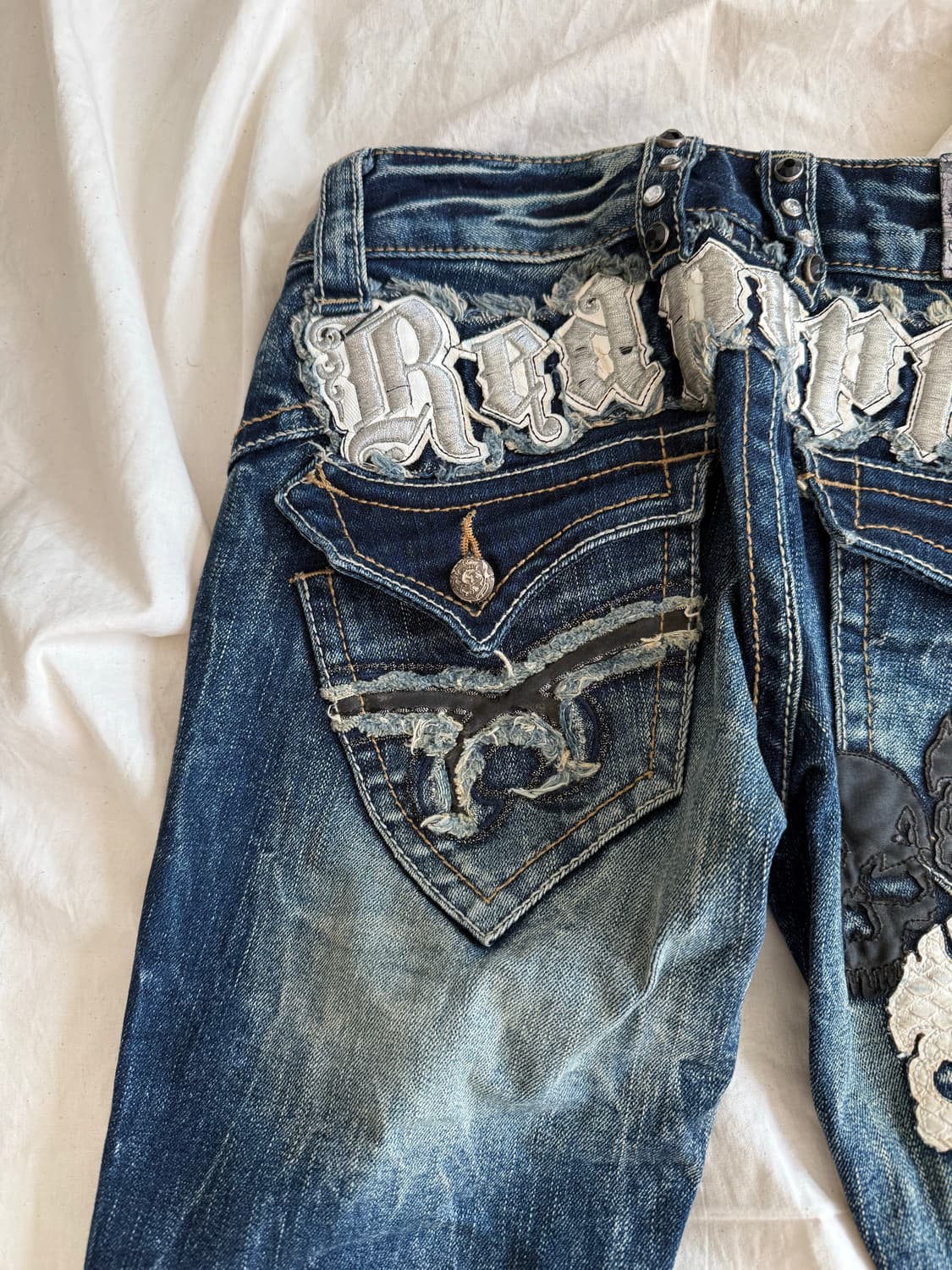 레드페퍼 해골 로우라이즈 부츠컷 데님 상품이미지3