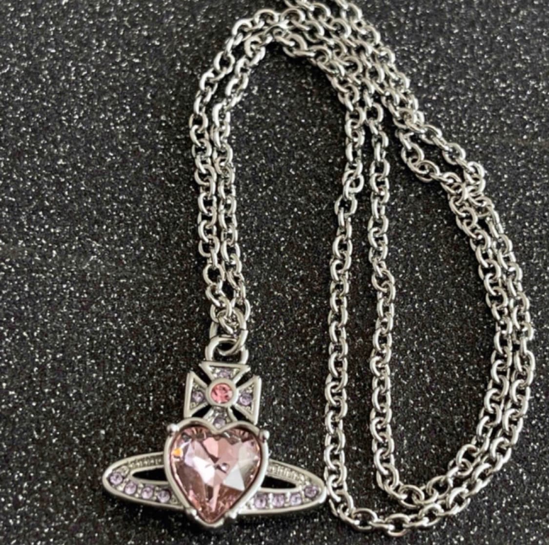 비비안웨스트우드 아카이브 핑크 크리스탈 아리엘라 orb 팬던트 목걸이 상품이미지2