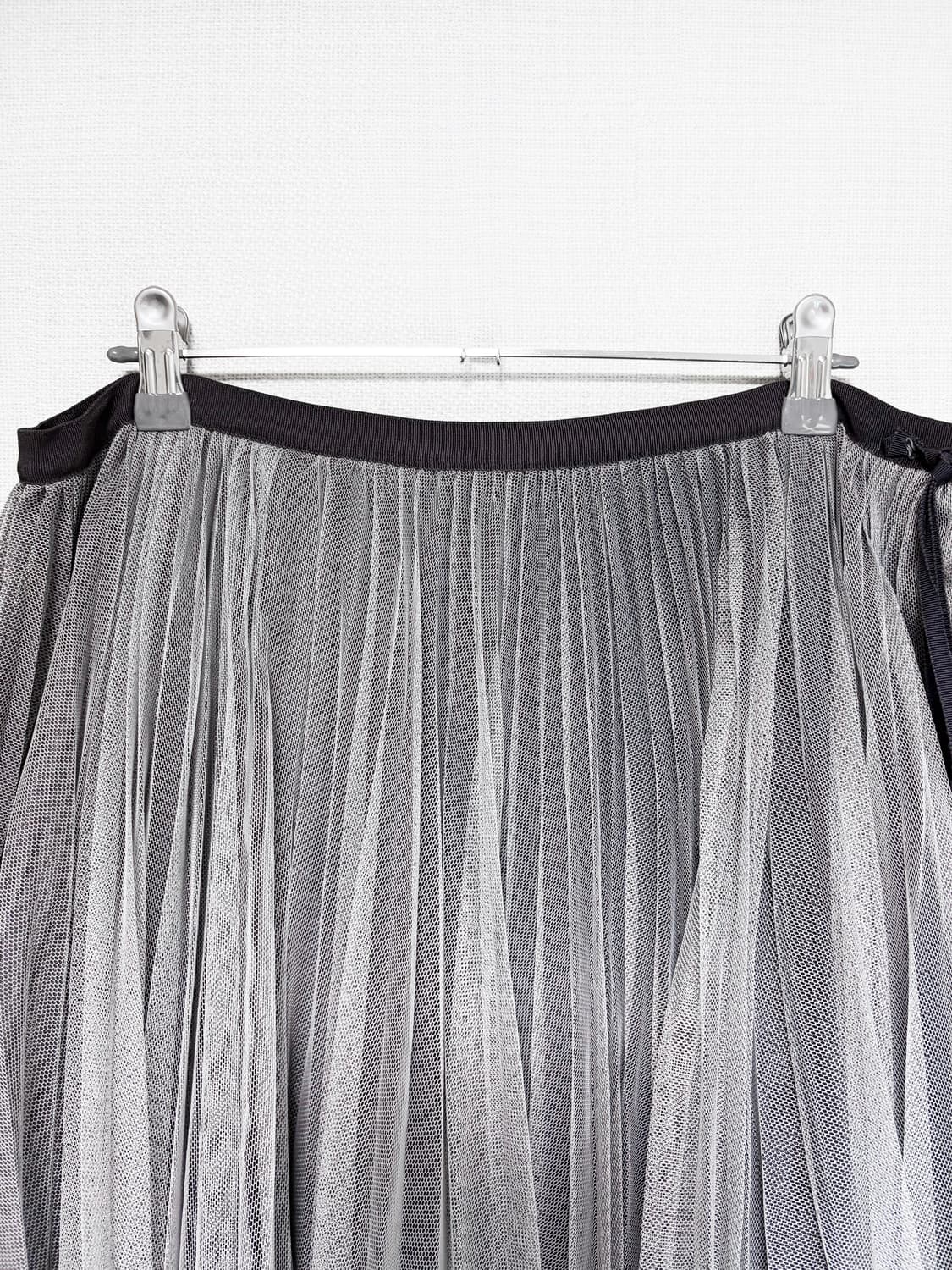 Shirring Tulle Midi Skirt - Gray 상품이미지5