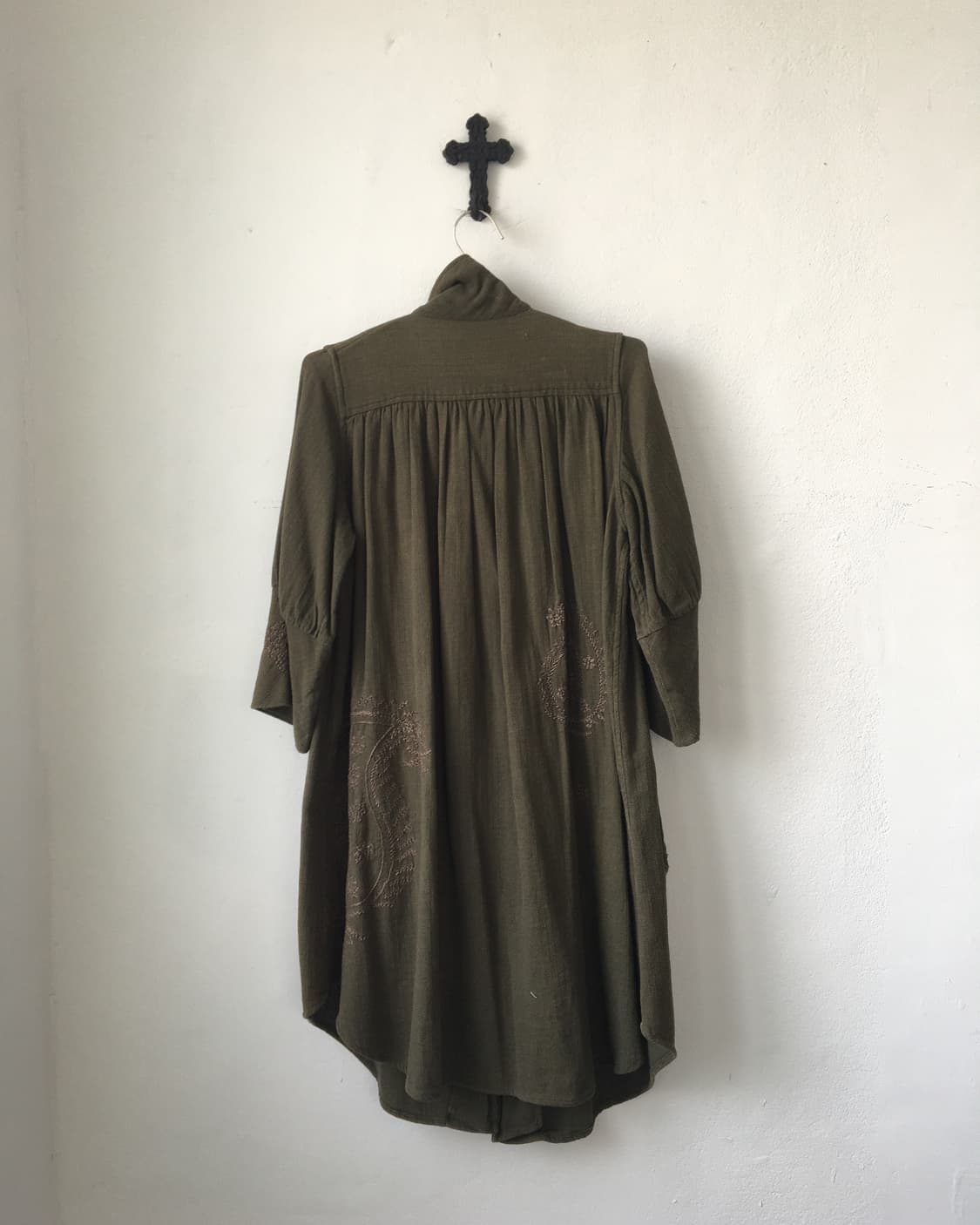 Embroidery point high neck long jacket 상품이미지3