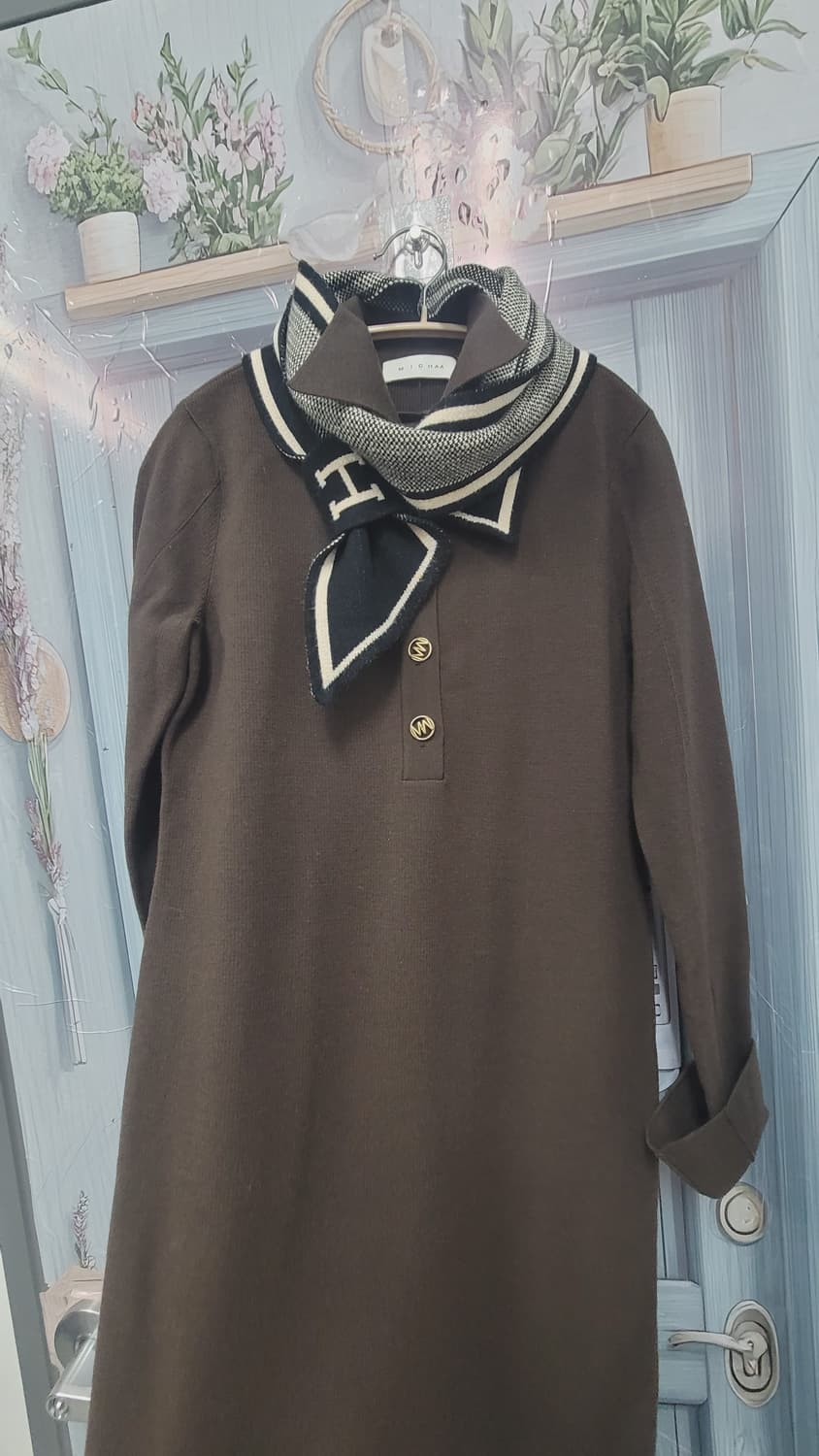 미샤 브라운 니트  원피스 상품이미지2