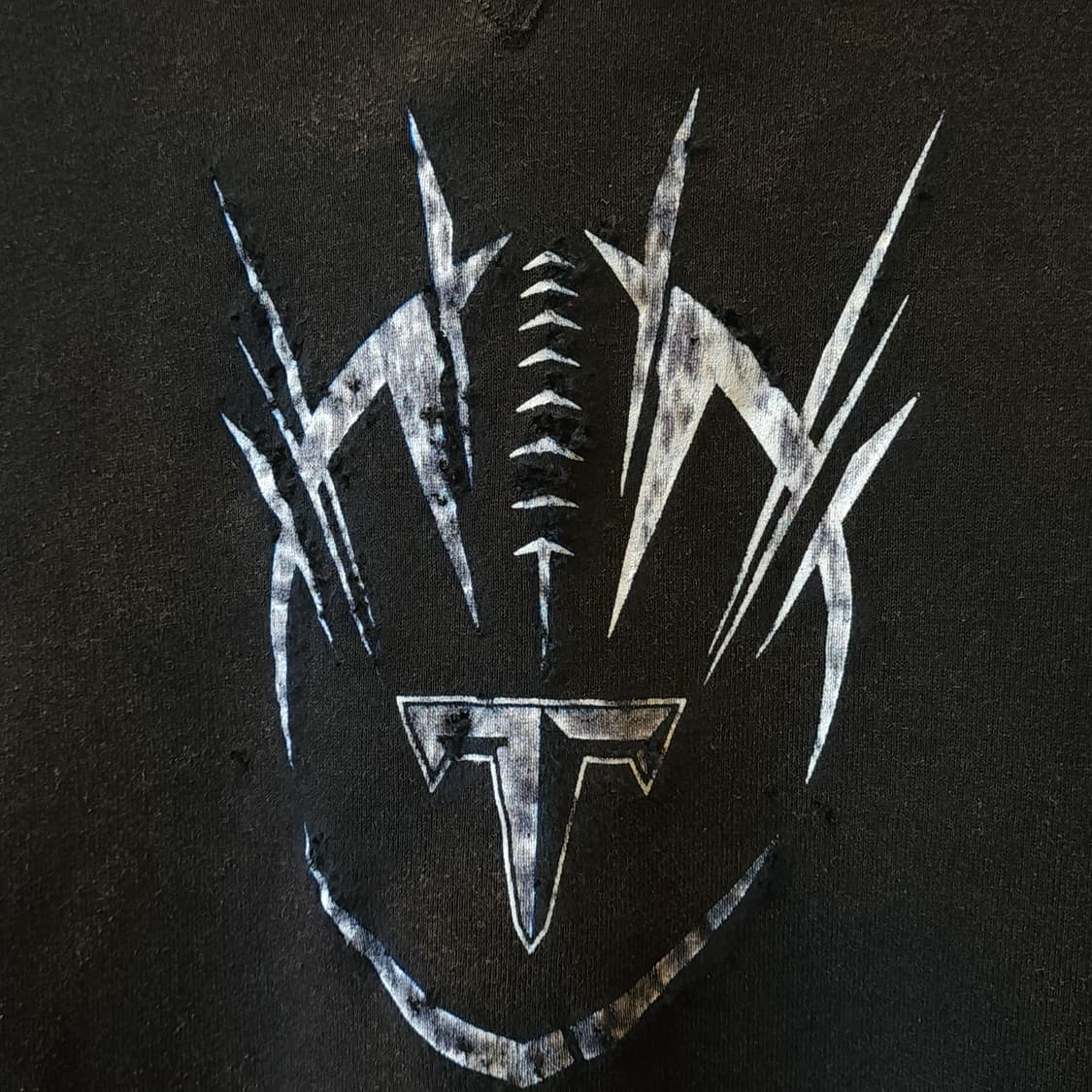 90s 러셀 후드 빈티지 스웻셔츠 썬페이딩 블랙 프린팅 M 상품이미지7