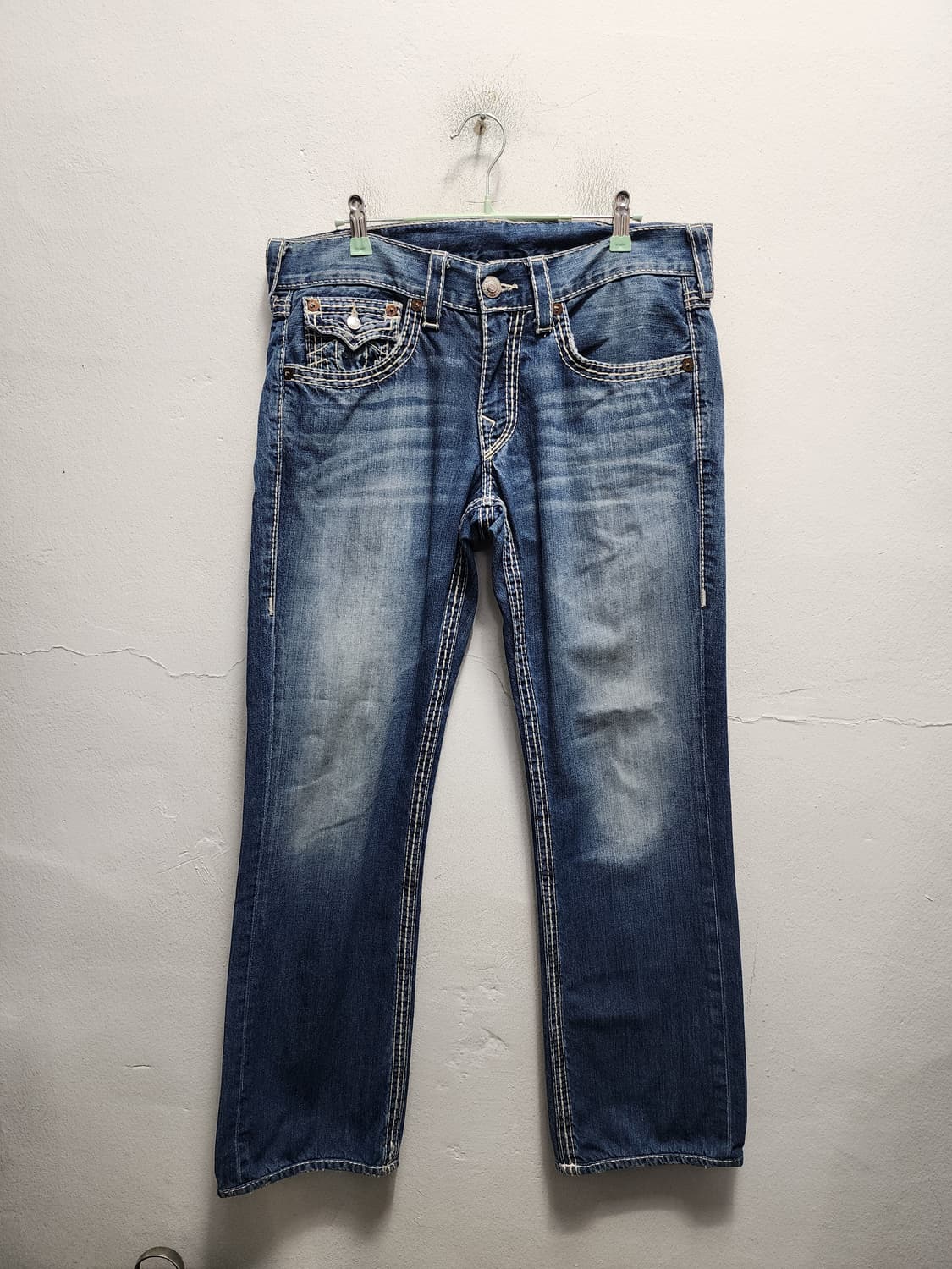 USA 트루릴리젼 y2k 스티치 데님 팬츠 상품이미지2