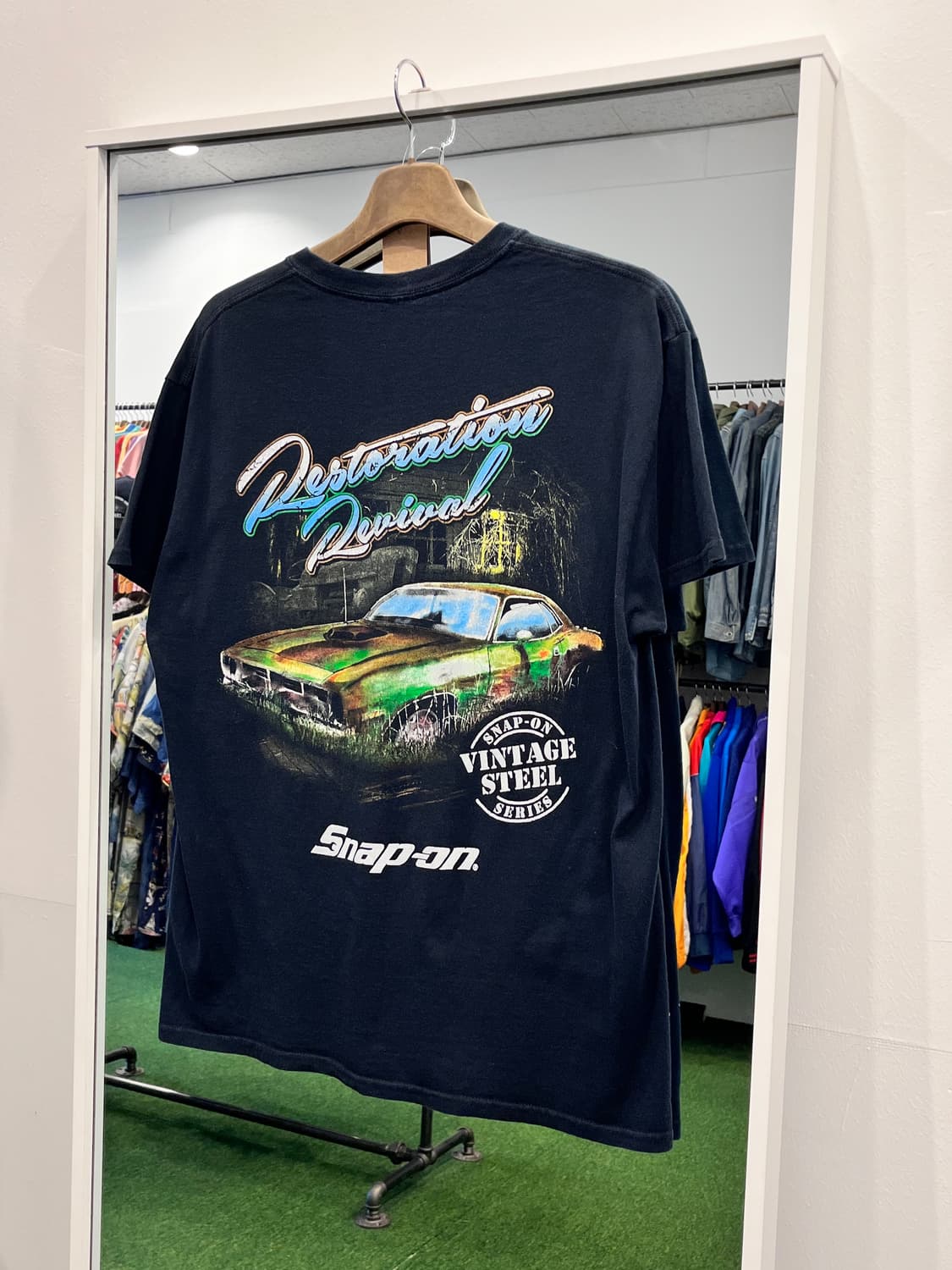 Snap-On 빈티지 올드카 프린팅 반팔 티셔츠 상품이미지1
