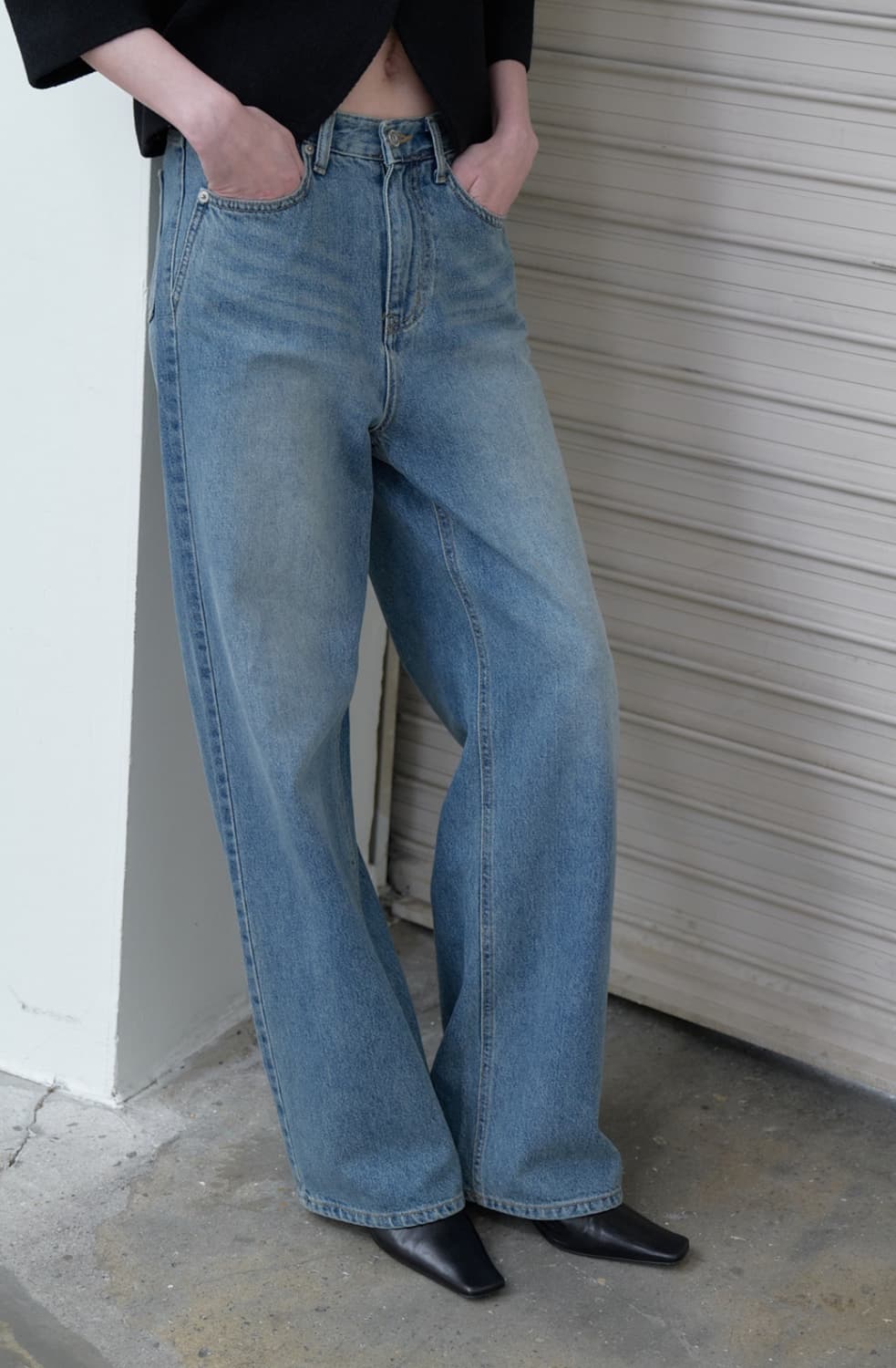 108파운드 Raw Edge Wide Jean _Blue 상품이미지2
