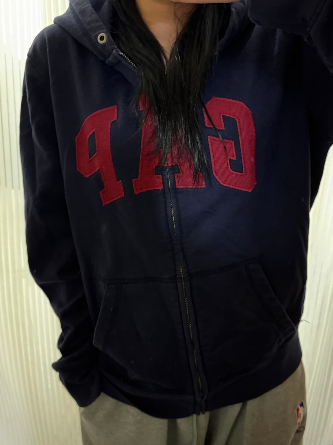 갭 네이비 후드집업 L 상품이미지1