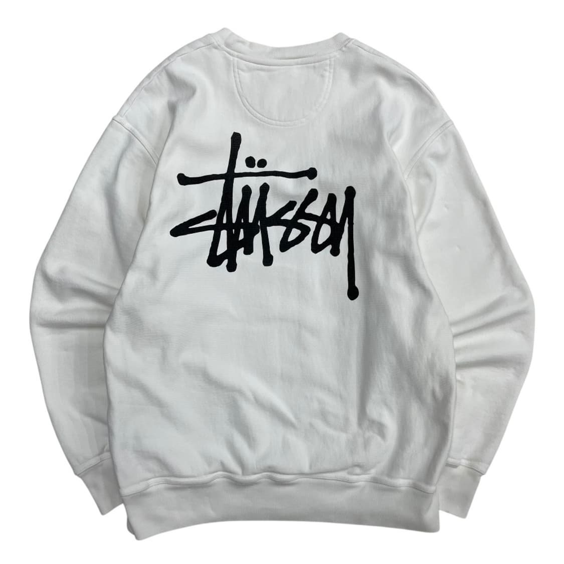 스투시 백로고 화이트 맨투맨 M 상품이미지5