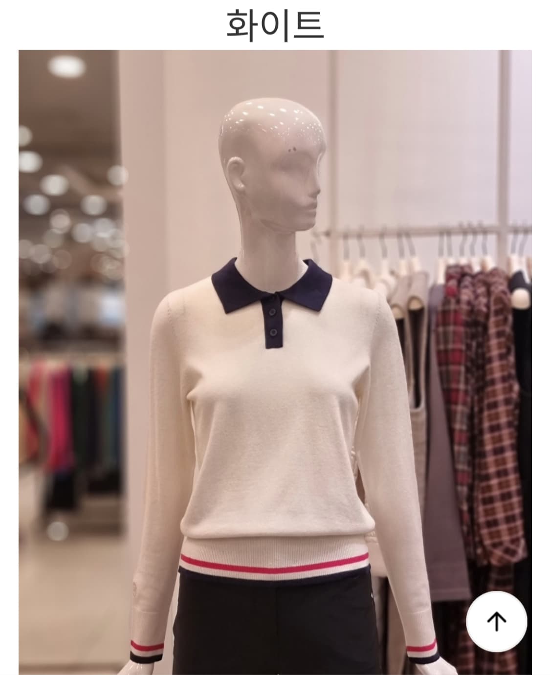 까스텔바작 울캐시 배색 카라 니트 상품이미지8