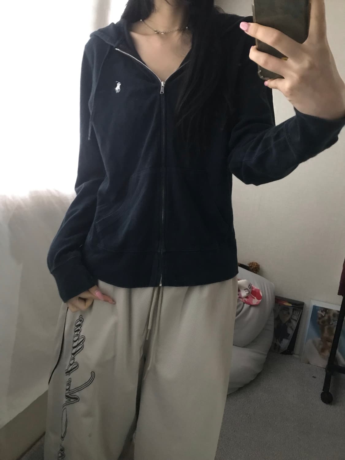 폴로 블랙 후드집업 상품이미지6