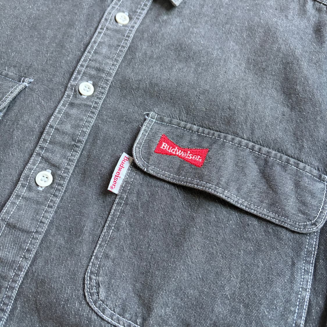 버드와이저 빈티지 워크셔츠 L 상품이미지5