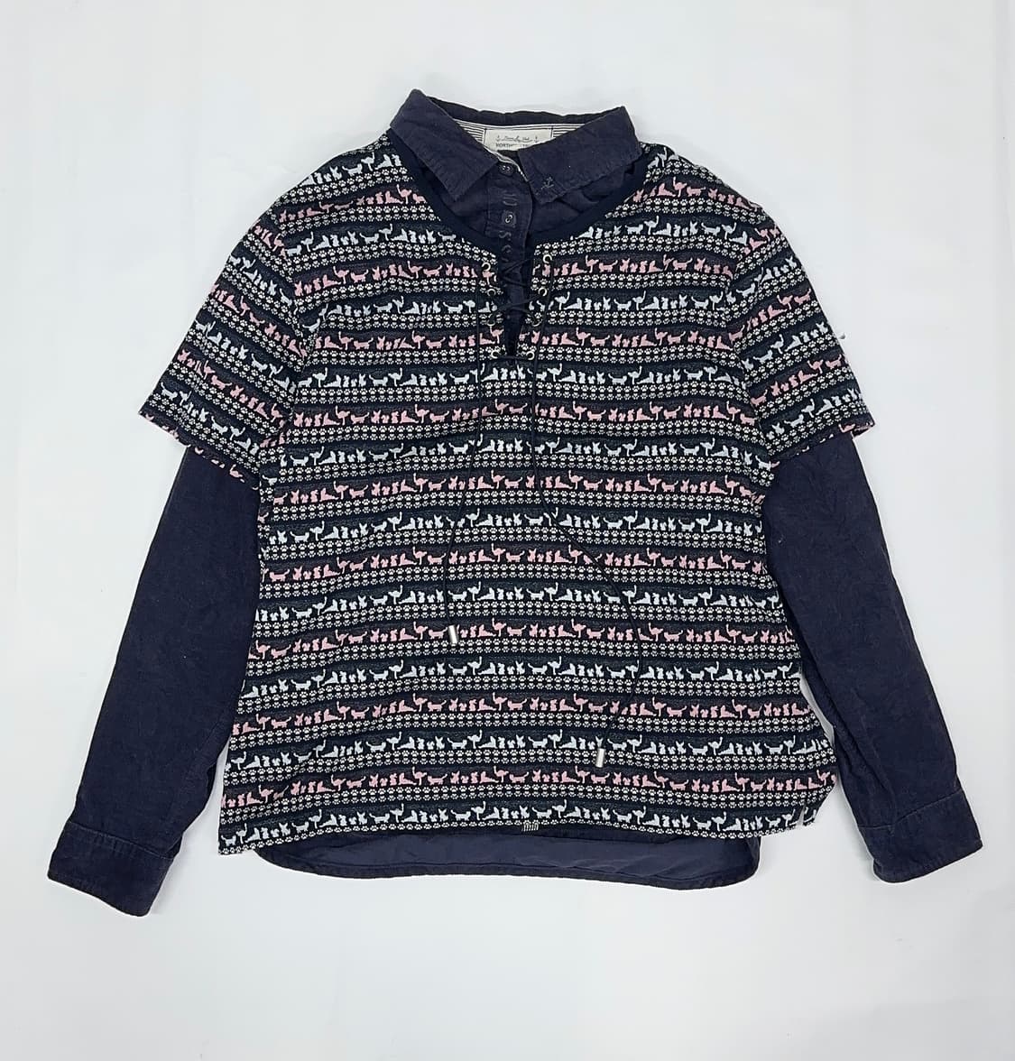 🩶하구미의 에스닉 패턴 코디세트🩶 셔츠 코듀로이 반팔티셔츠 괴짜 상품이미지2