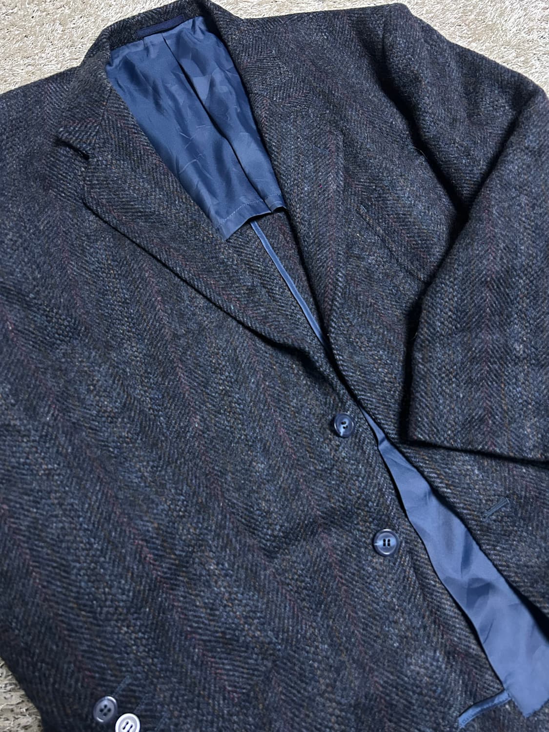 일제 수제맞춤 체크 울블레이저 사이즈 100 상품이미지2