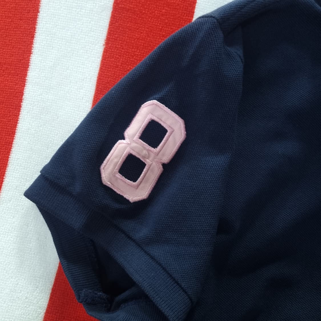 폴로 랄프로렌 빅포니 핑크넘버8 슬림핏 네이비 카라넥 상품이미지3