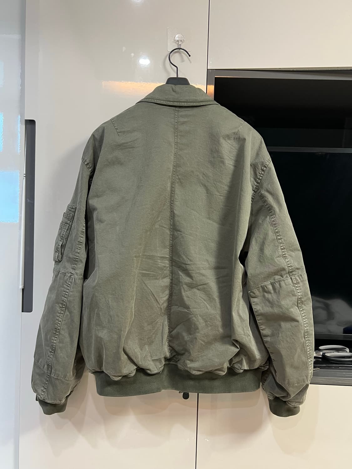 브라운야드 워시드 탱커 자켓 올리브_5사이즈 상품이미지2