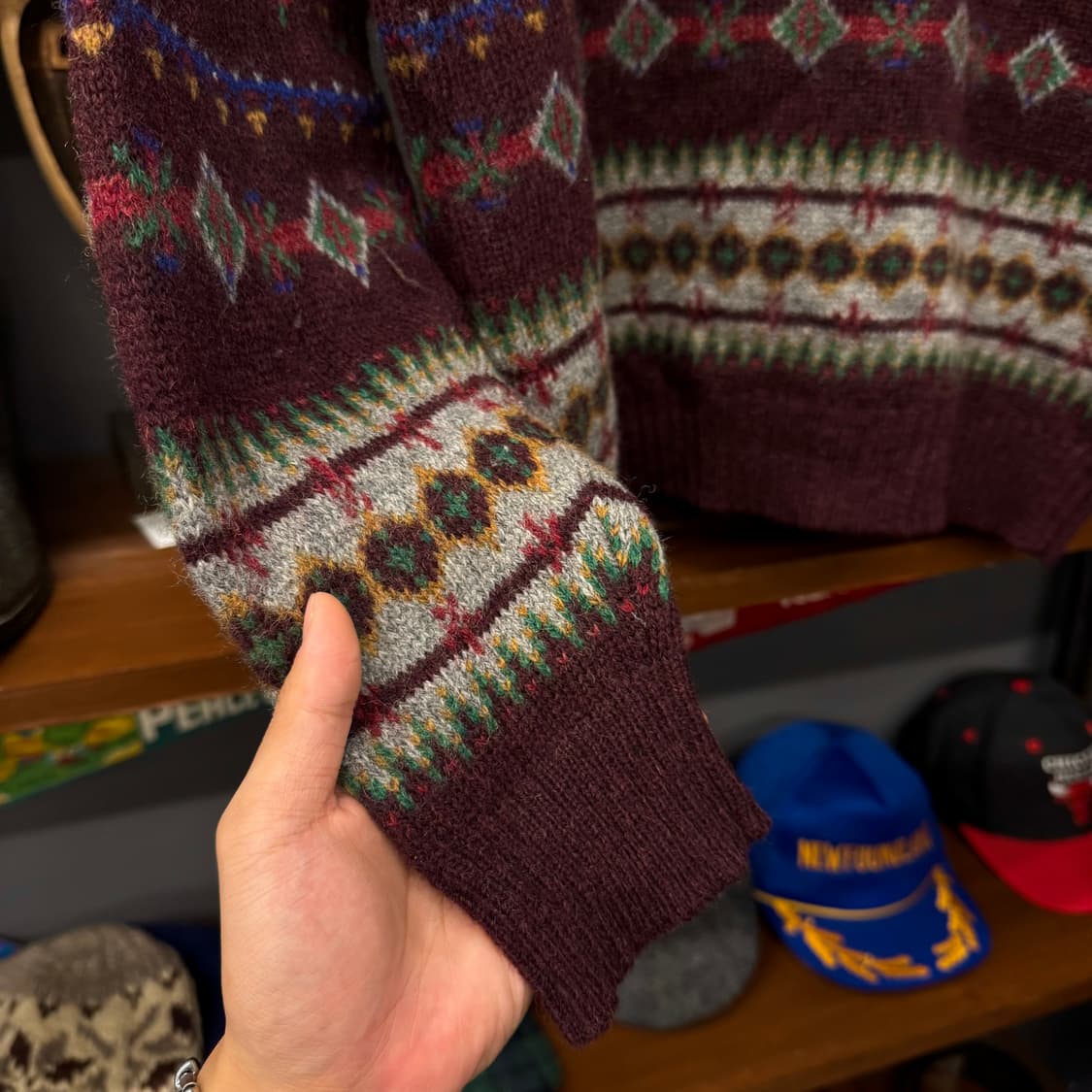 90s 울리치 헤비 울 네이티브 패턴 짜임 빈티지 에스닉 패턴 니트 상품이미지5