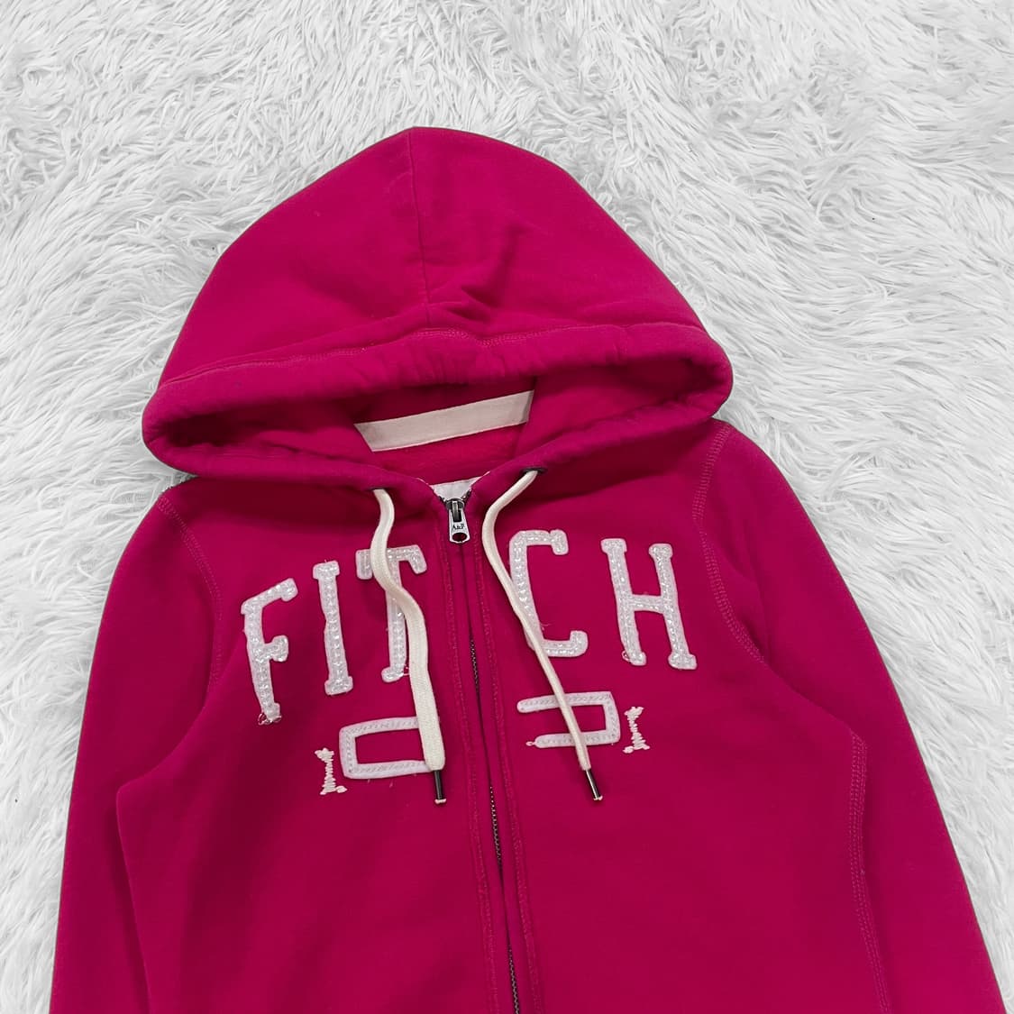 아베크롬비 피치 로고 후드집업 핑크 상품이미지3