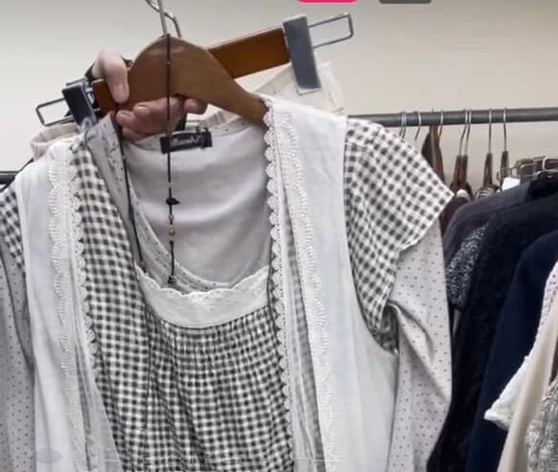 베이지 체크셋 상품이미지1