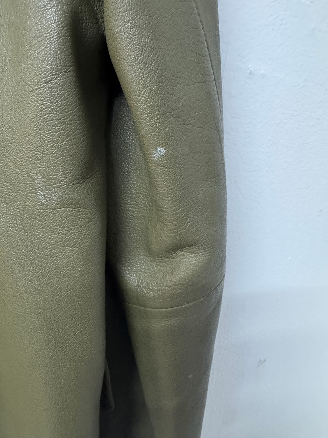 여성 빈티지 올리브 카키 리얼 양가죽 자켓 55 S 상품이미지5