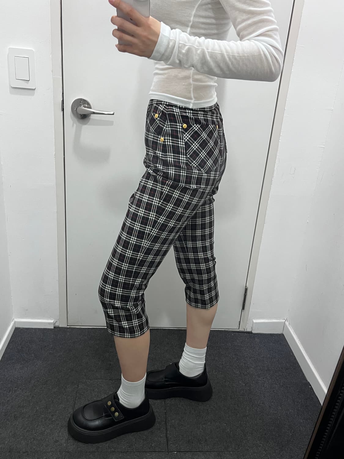 버버리 블랙 노바체크 카프리 팬츠 바지 상품이미지2