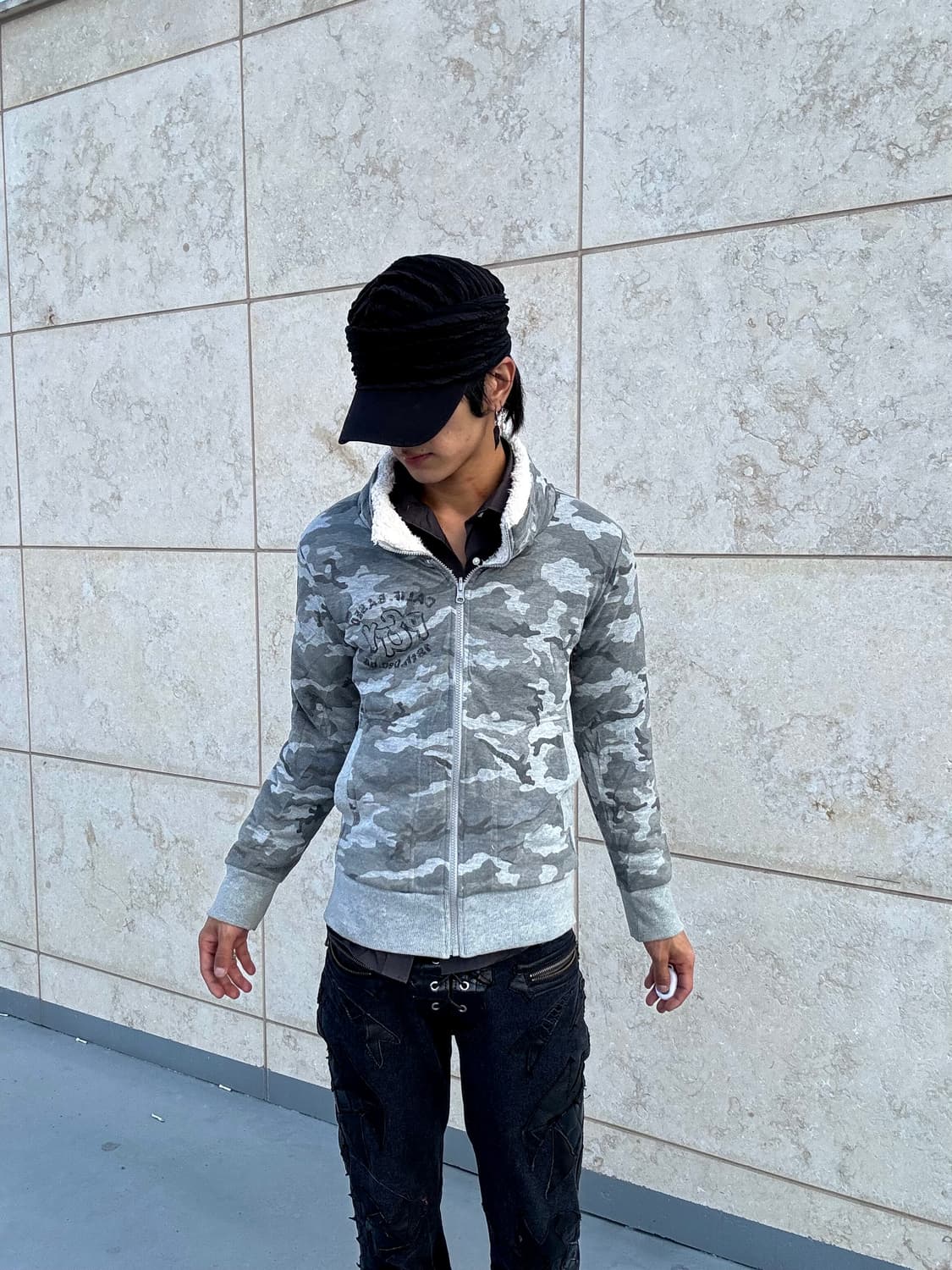 “Vintage” Grey Camo& Fleece reversible Z 상품이미지10