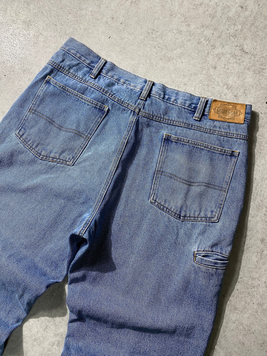 [36] 90s Guide Gear 체크 퀼팅 라이닝 더블니 데님팬츠 상품이미지7