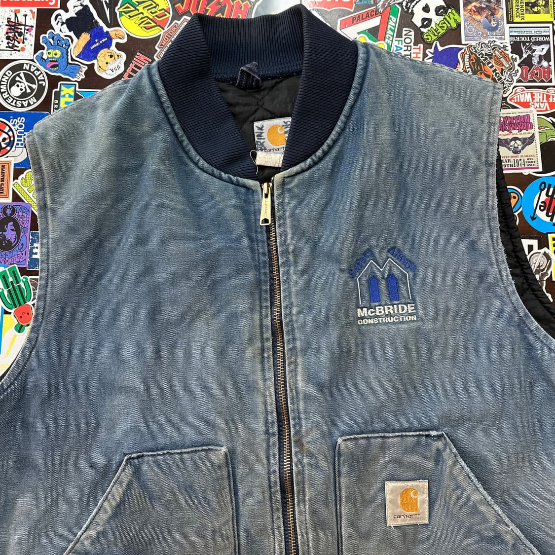 90s USA 칼하트 V01-NVY 워크 베스트 XXL 상품이미지3