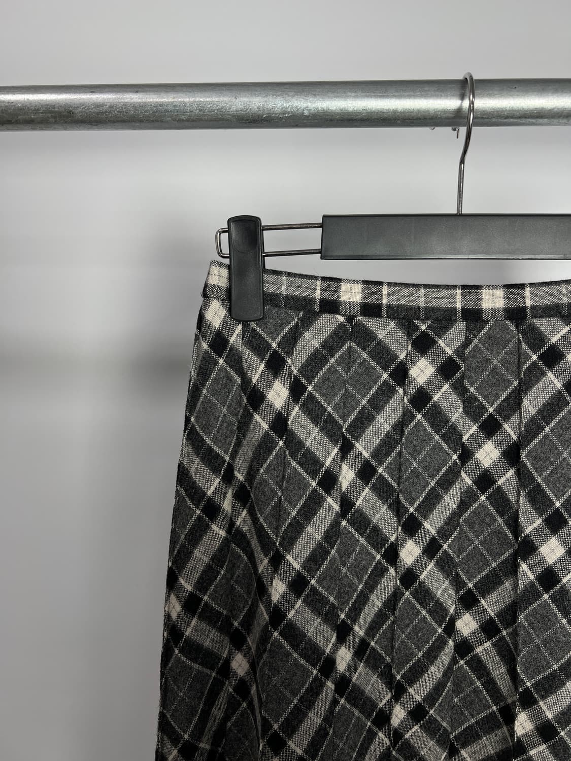 빈티지 울 혼방 체크 롱 스커트 상품이미지2