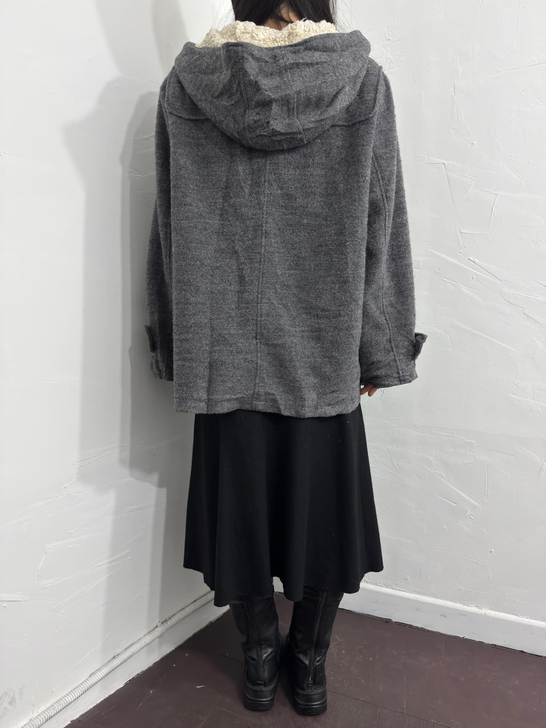 gray hood coat 상품이미지5