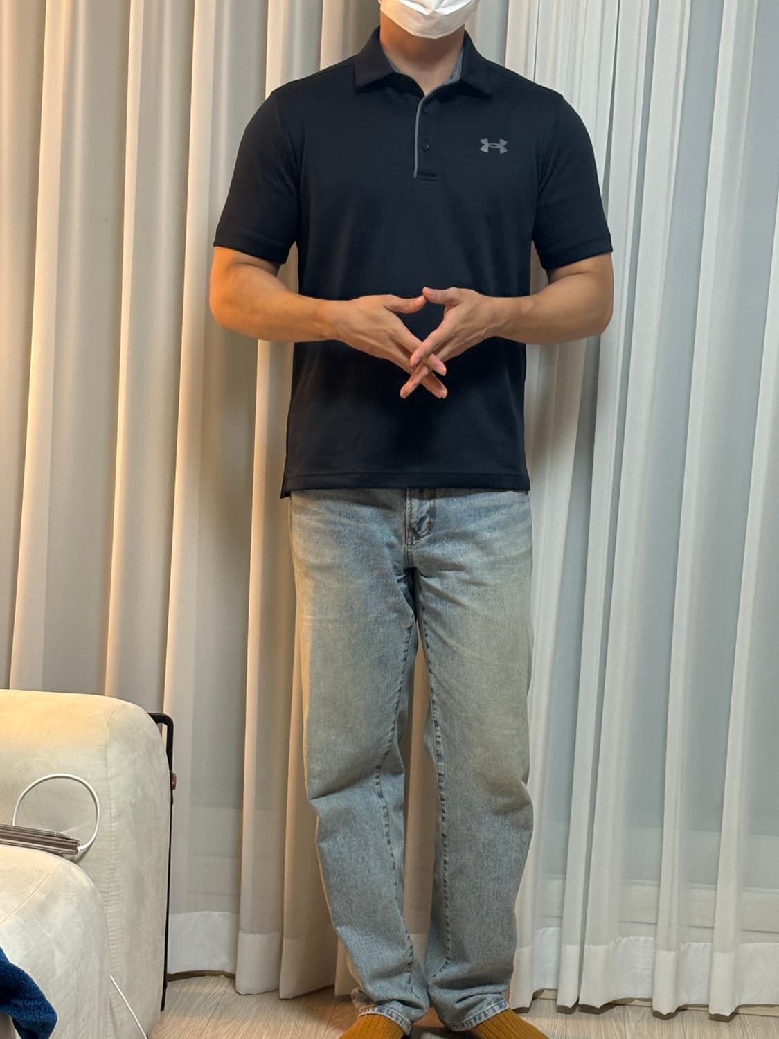 언더아머 블랙 카라티 (M=100머슬핏) 상품이미지1