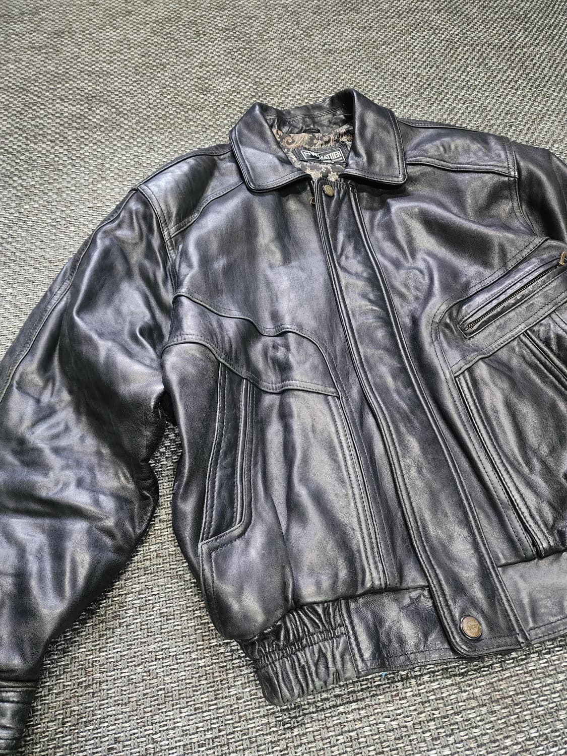 빈티지 레더 자켓 블랙 L사이즈  상품이미지7