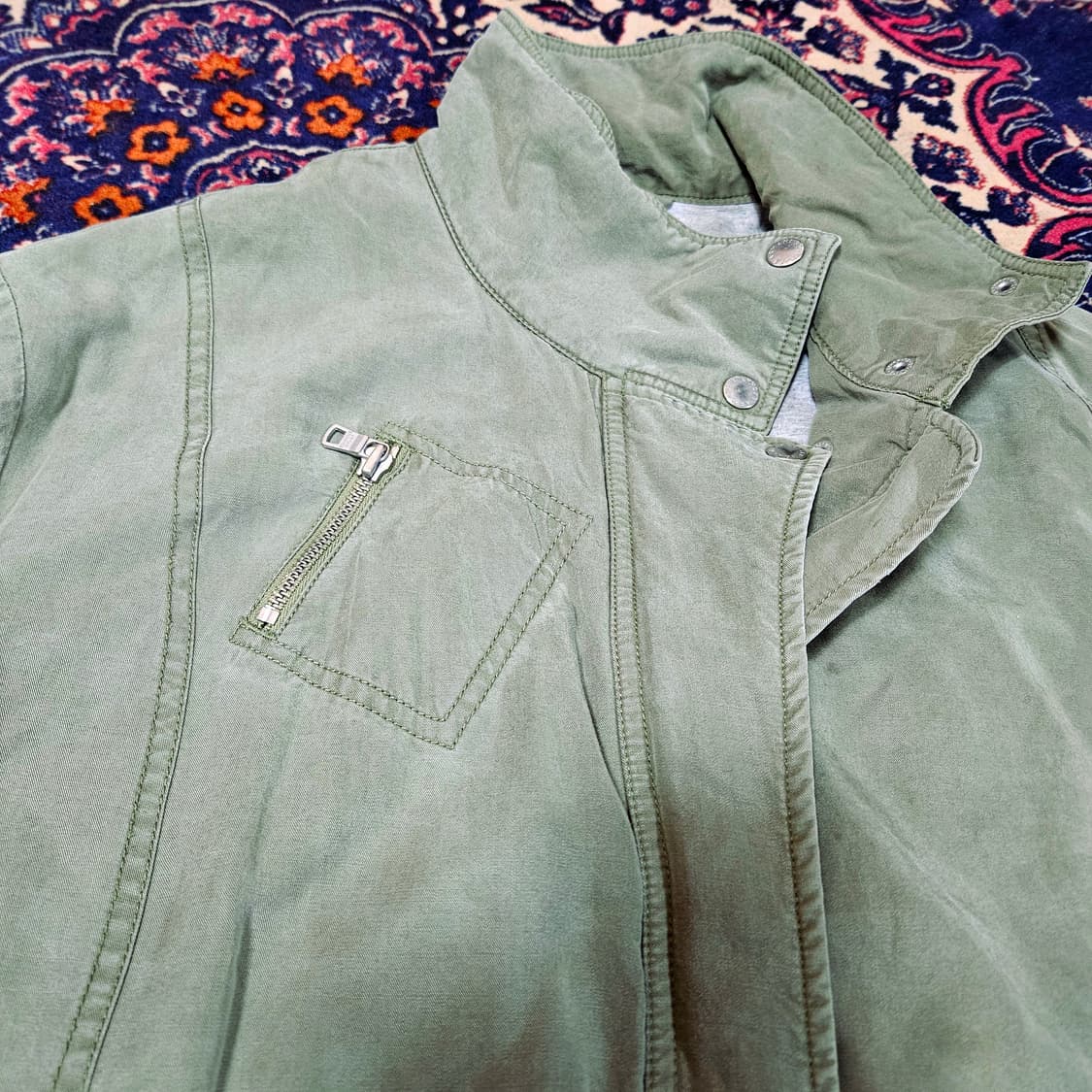 알마니익스체인지 빈티지 카키 하프 야상  상품이미지4