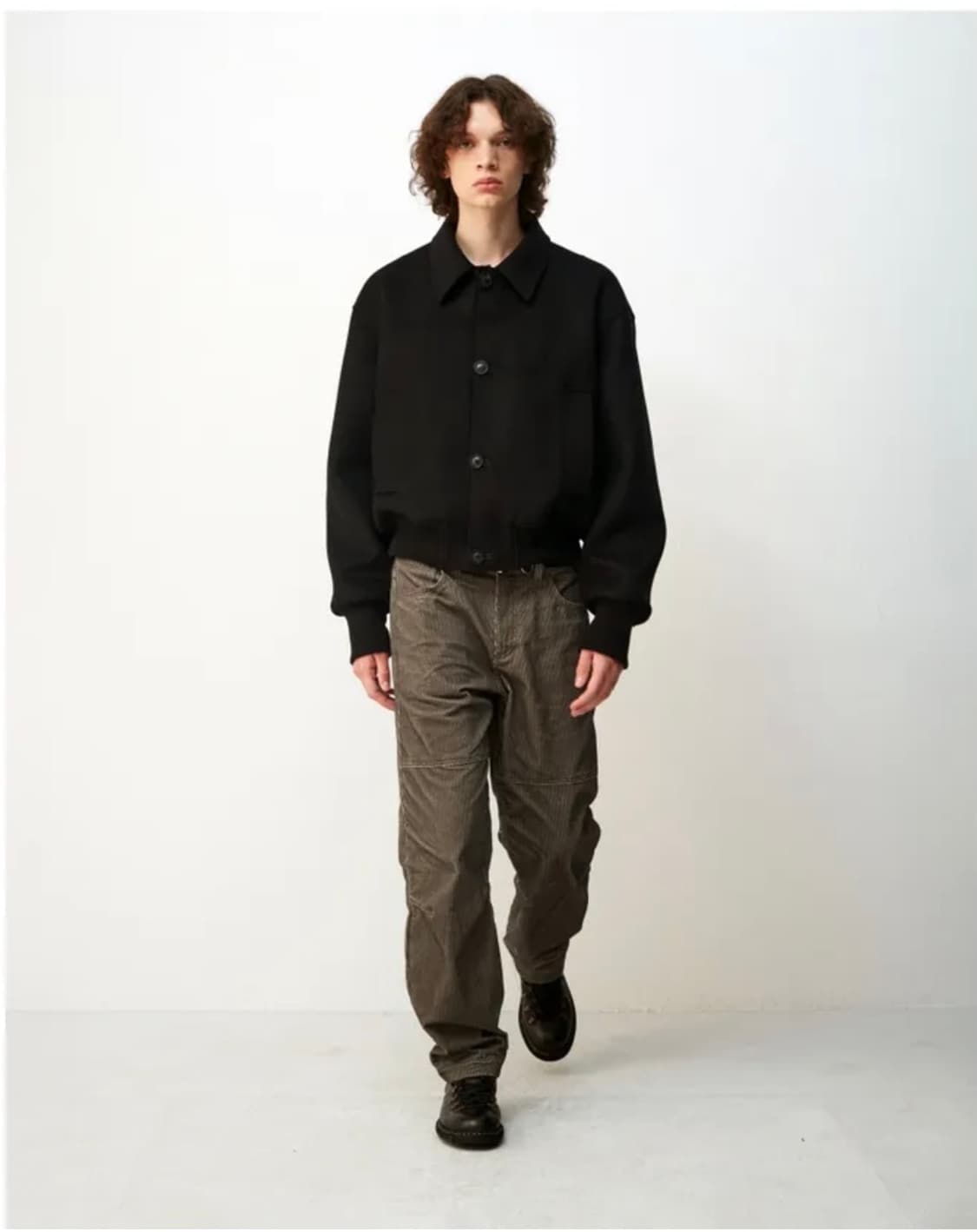 (L) 쿠어 프린티드 패널 코듀로이 팬츠 (투톤그레이) 판매 상품이미지6