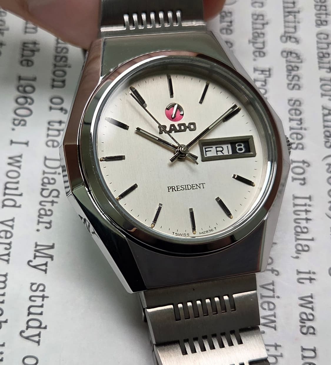빈티지 라도 프레지던트 순정 실버판 데이데이트 오토매틱 브레이슬릿 ver 상품이미지10