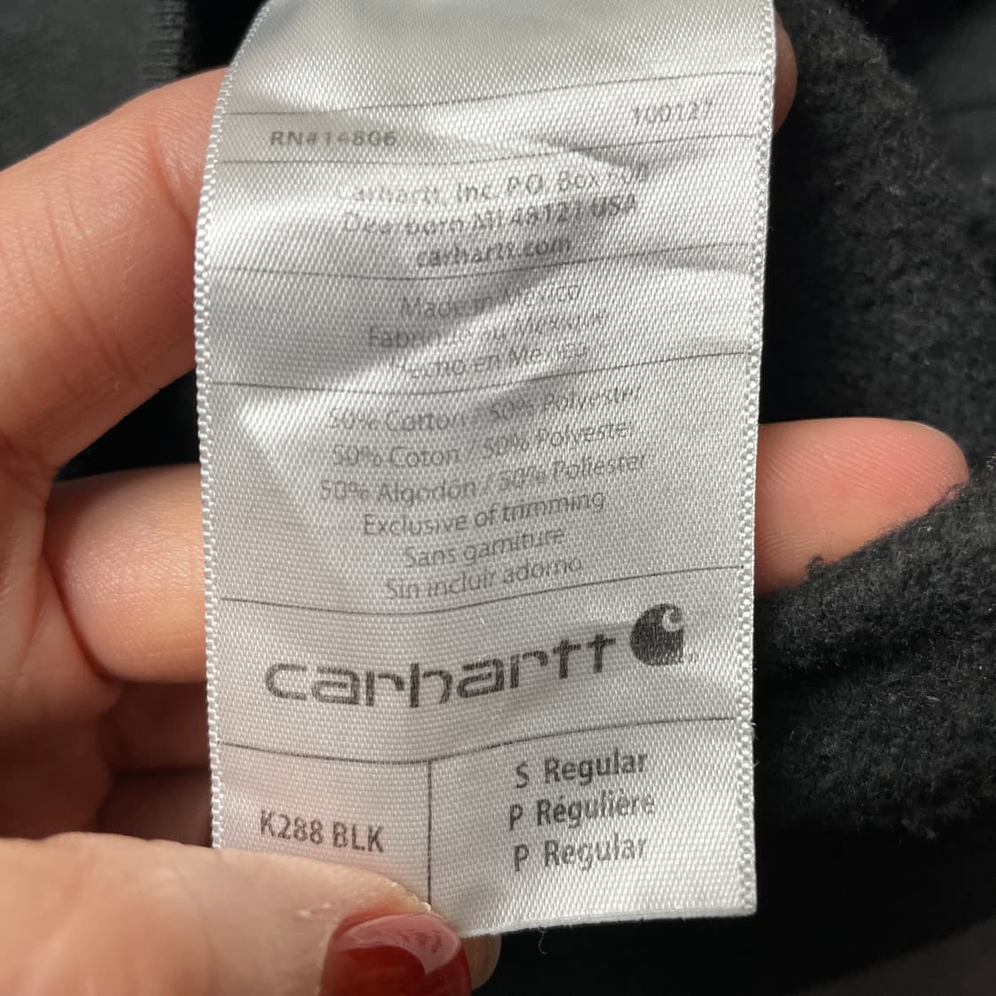 CARHARTT  칼하트 빈티지 블랙 기모라이닝 후드티 A00374 상품이미지10