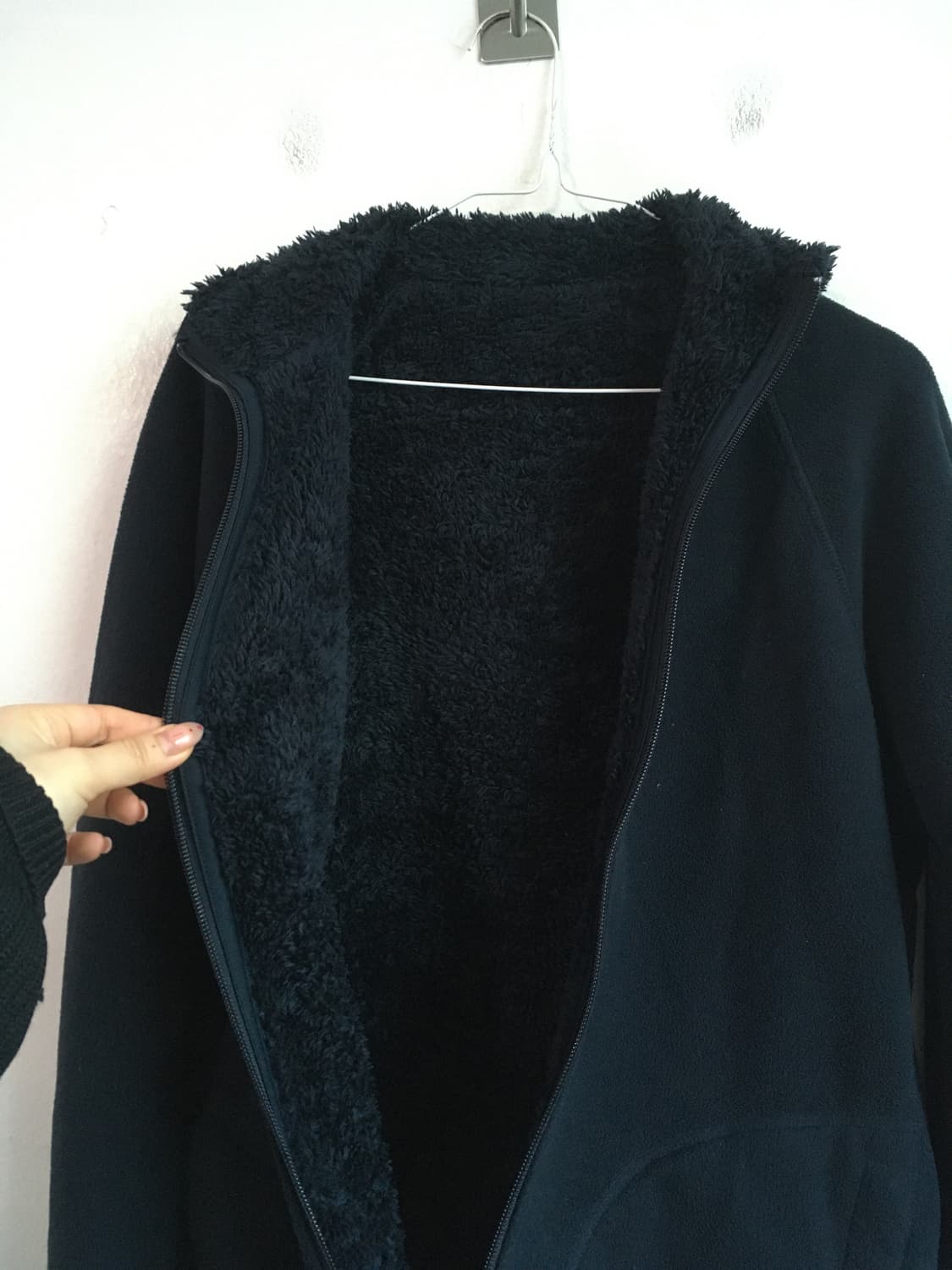 jpn vintage 리버서블 네이비 퍼 후리스 집업 상품이미지2