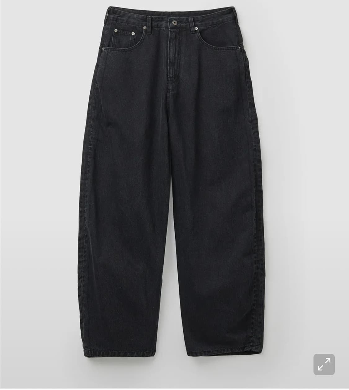 쿠어 와이드레그 심 워싱 진스 워시드블랙 상품이미지1