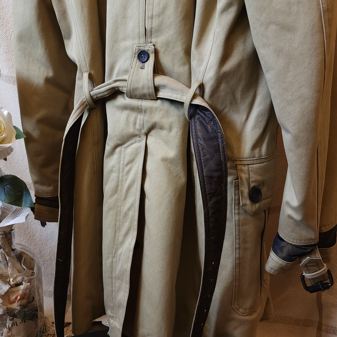 돌체앤가바나 헤비 코트 더블카라 트렌치 코트 벨티드 L 상품이미지6