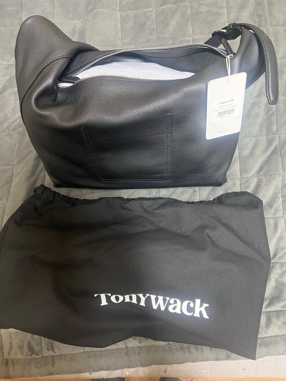 (새제품)토니웩 가죽 숄더백 호보백 블랙 상품이미지6