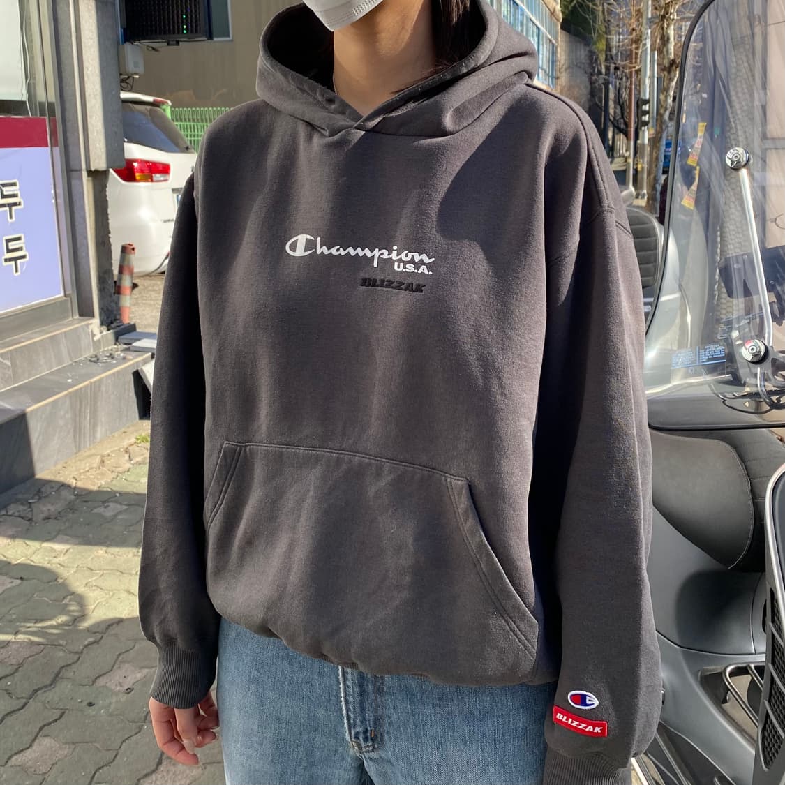 Champion(챔피언) x BLIZZAK(블리자크) 협업 빈티지 후드티 상품이미지1