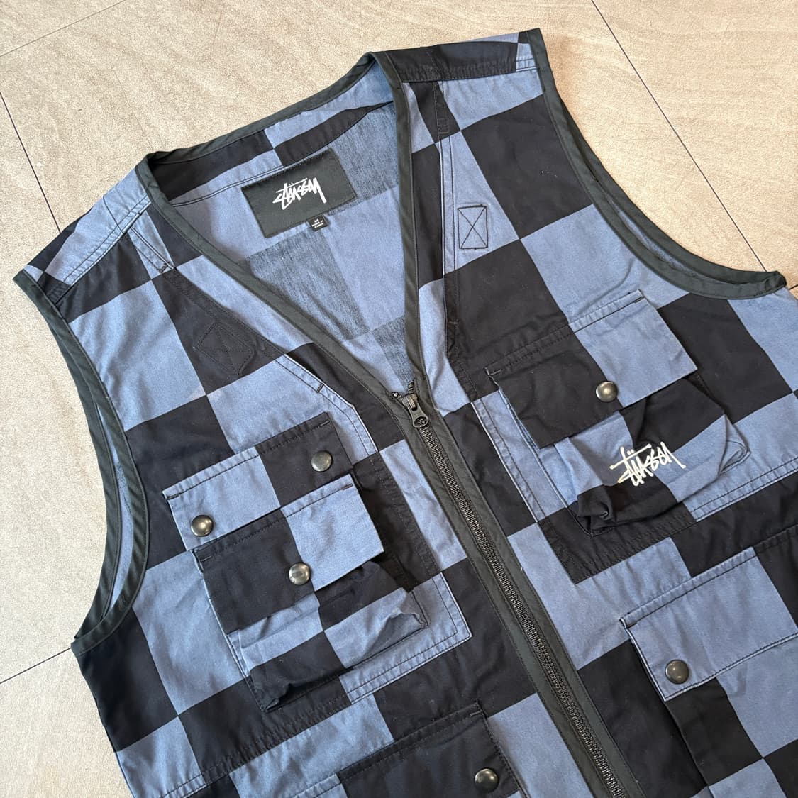 스투시 정품 체커 보드 카고 유틸리티 베스트 상품이미지2
