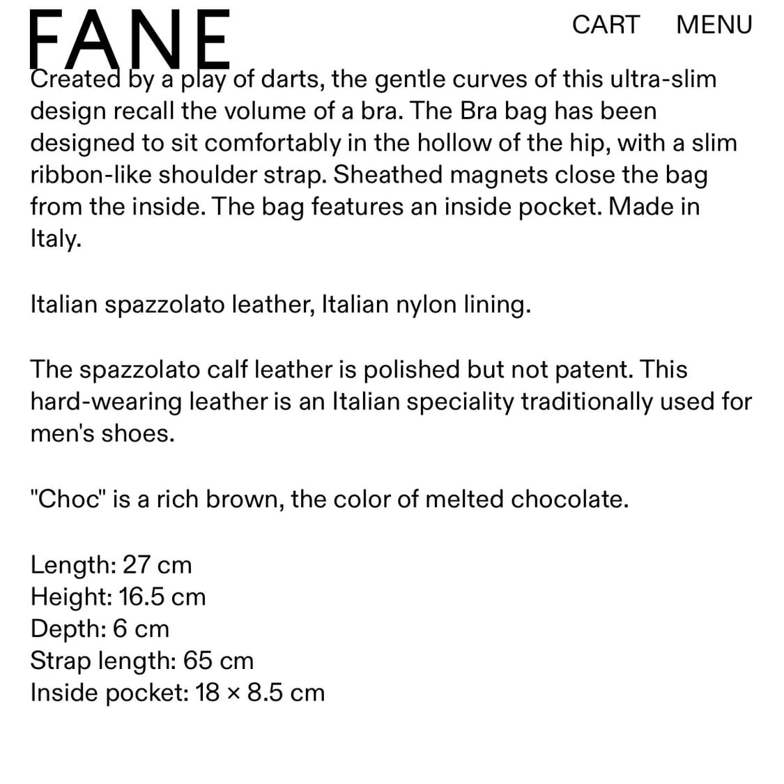 FANE bra bag 초콜릿 상품이미지4