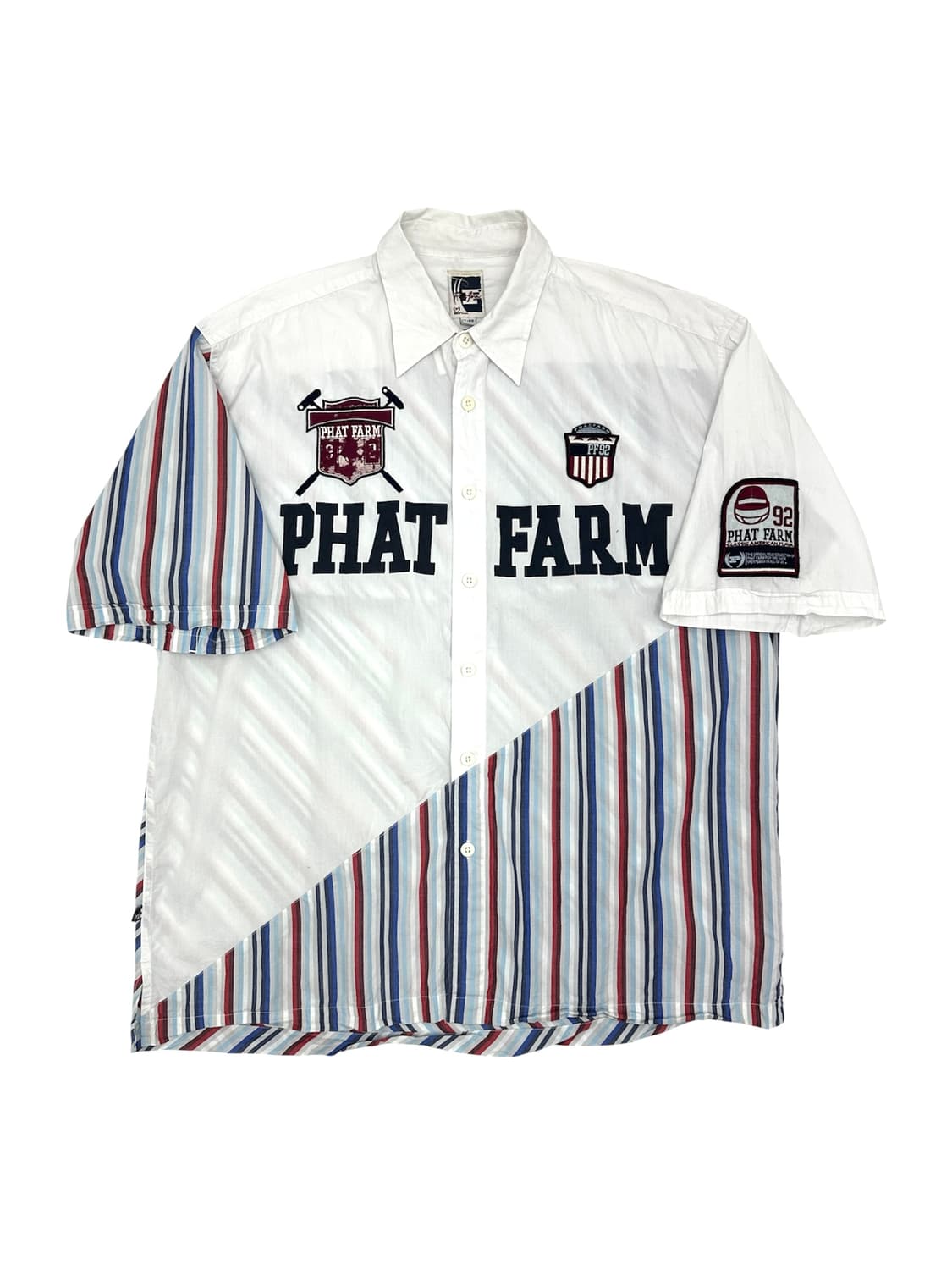 PHAT FARM 빅로고 스트라이프 힙합 반팔 셔츠 상품이미지1