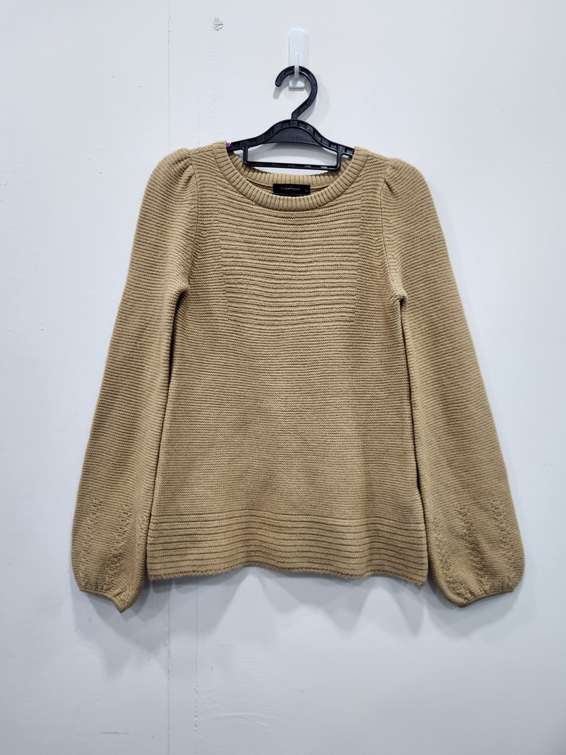 플라밍고 골지 니트 베이지 여성 90~95사이즈 상품이미지1