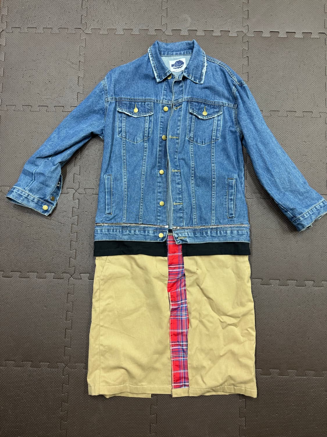 jalan unique denim mix trench 상품이미지1