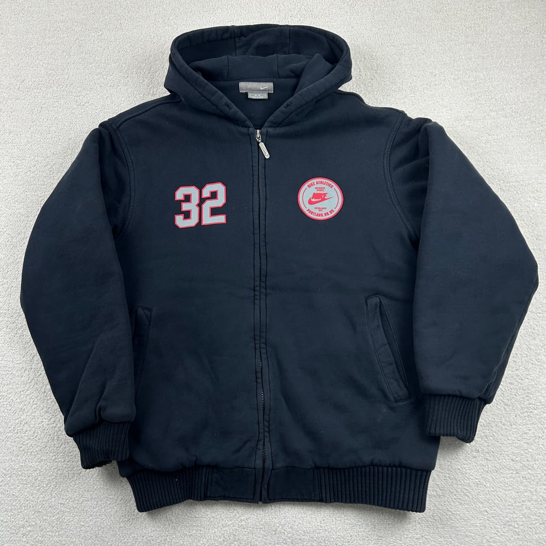 00s 나이키 포틀랜드 누빔 후드 점퍼 블랙  상품이미지3