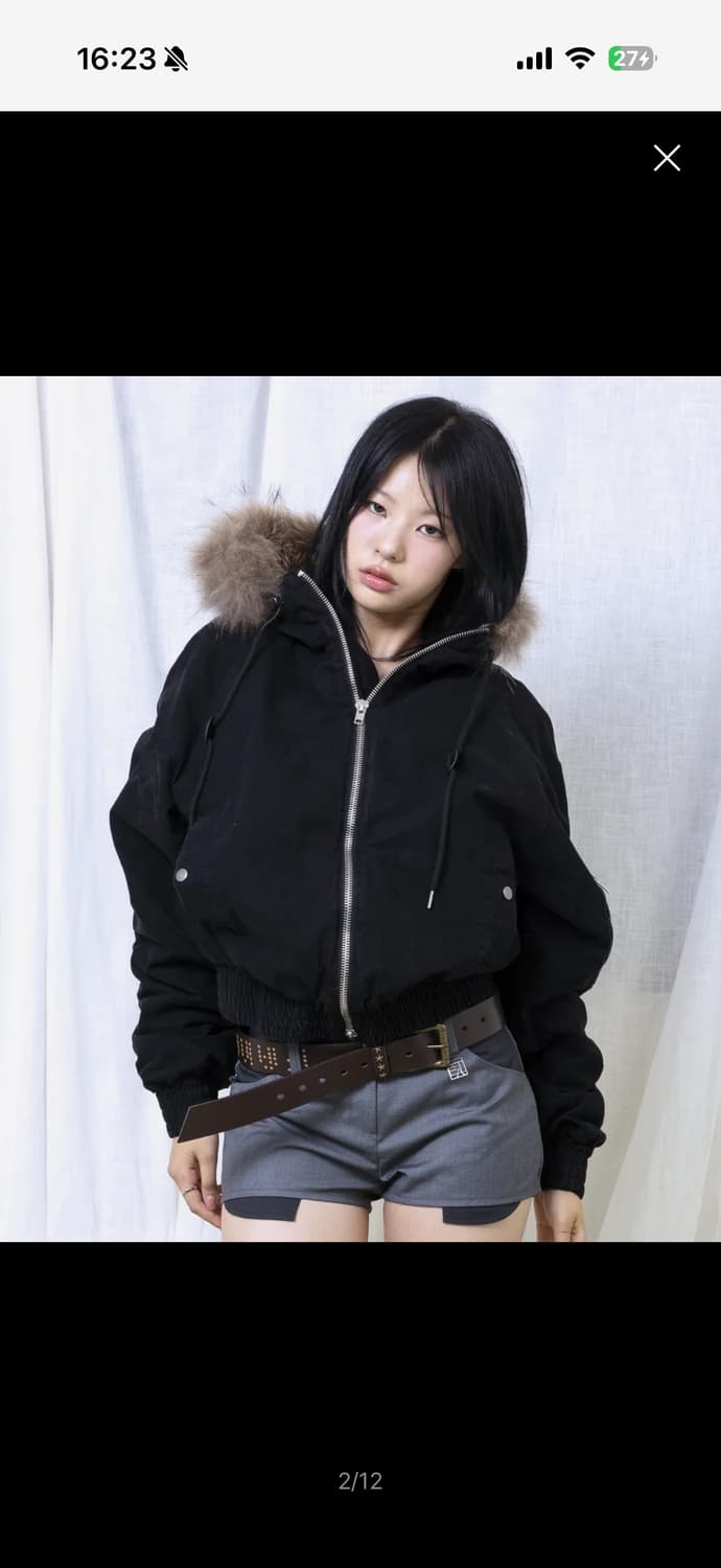 글랙 러스티 숏파카 블랙 m 상품이미지1