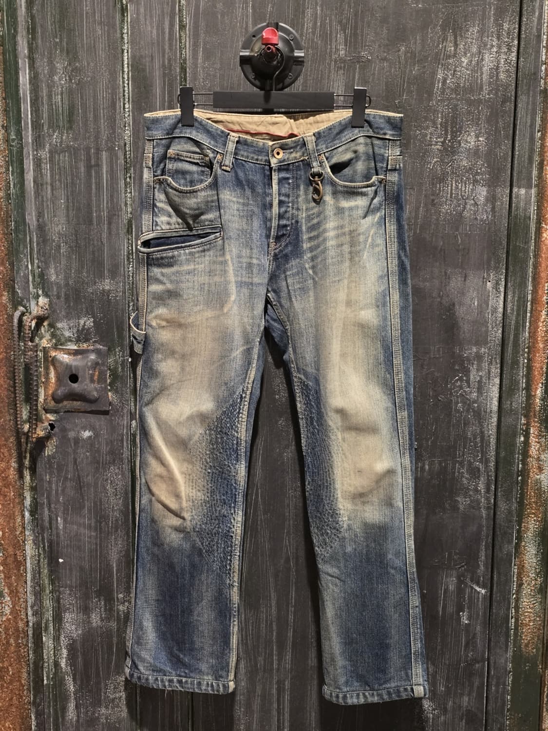 Light Washed Loose Fit Cargo Denim Pants 상품이미지1