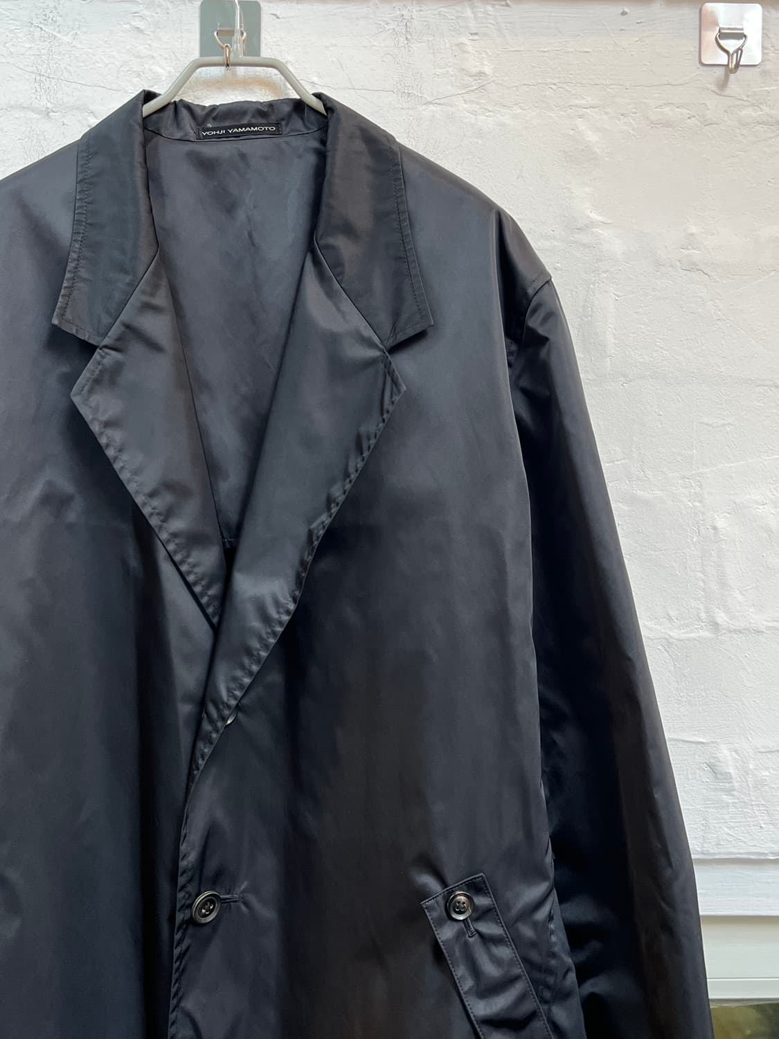 Yohji Yamamoto 나일론 오버핏 트렌치코트 블랙 3 상품이미지3