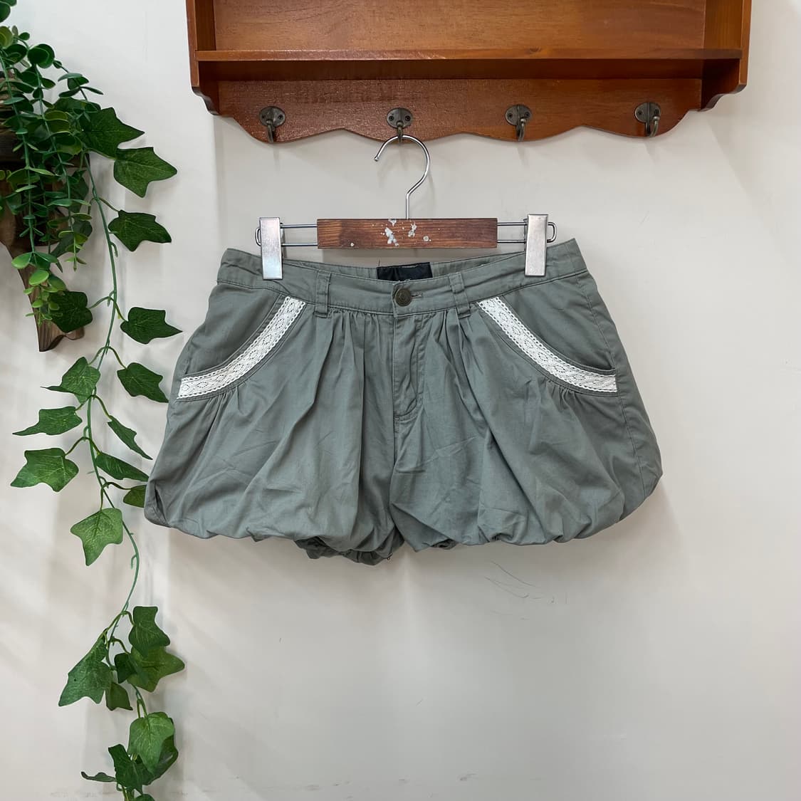 하구미 사와코 무드 세이지 레이스 벌룬 팬츠 🏠 상품이미지1